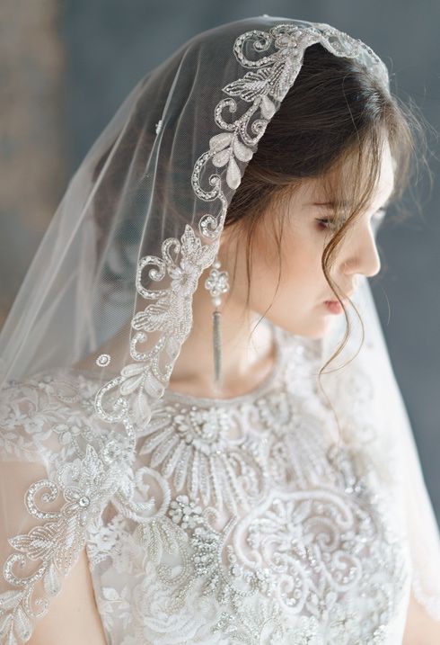 Velo Di Pizzo Per Chiesa - Mantilla Per Spose E Messa Cattolica, Sciarpa Copricapo Elegante - Foto 5