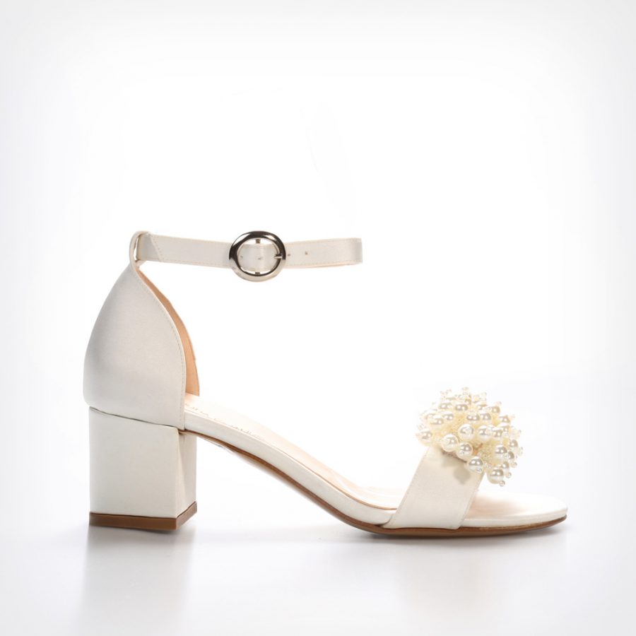 scarpe da sposa con plateau e tacco largo