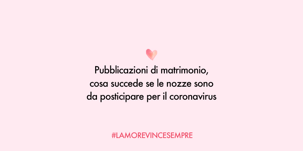 pubblicazioni matrimonio coronavirus