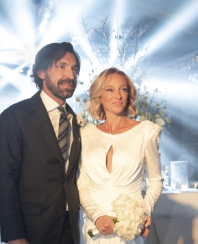 Matrimonio Andrea Pirlo, la sposa in un abito di Alessandra Rinaudo
