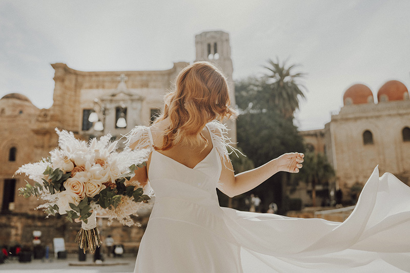 La sposa nel centro storico di Palermo