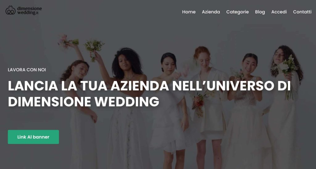 Dimensione Wedding offre la sua piattaforma ai professionisti del matrimonio