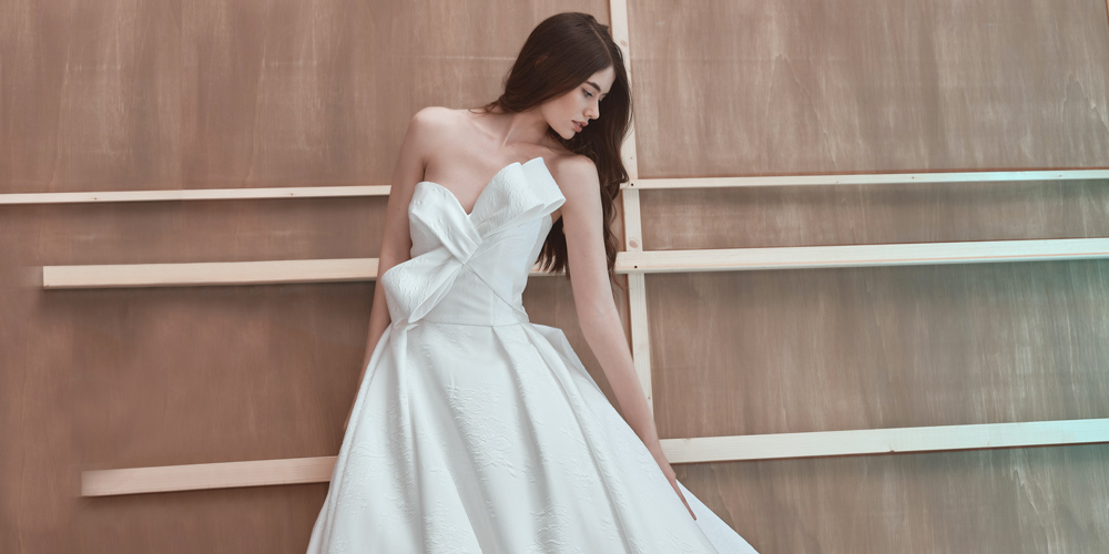 In questa foto un abito della Collezione Sposa Rosa Perrone nell'atelier Le Fate Milano