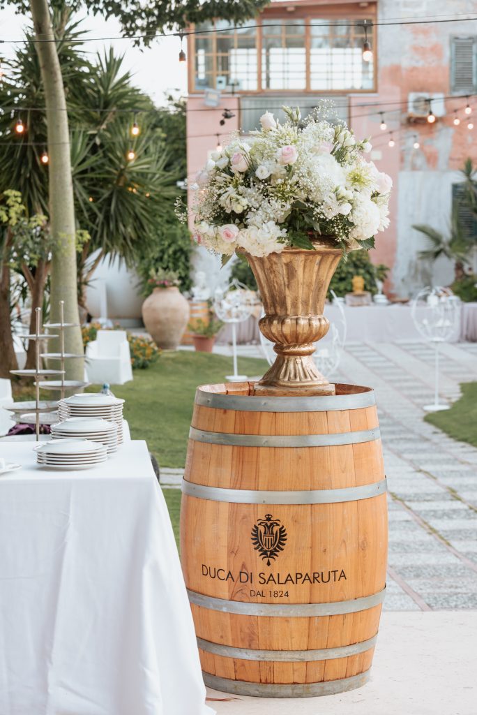 In questa foto un allestimento di matrimonio a Tonnara Florio