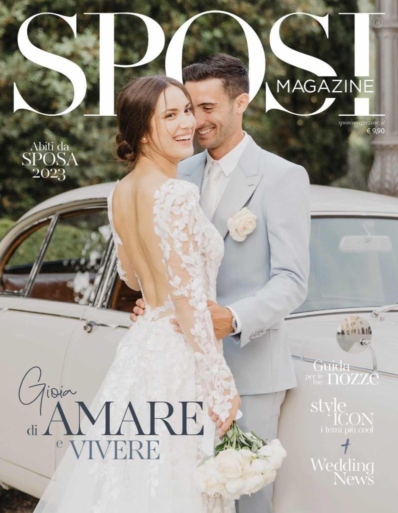In questa foto la nuova copertina di Sposi Magazine, con protagonisti due sposi veri: Carolina e Francesco, fotografati da Letizia Di Candia
