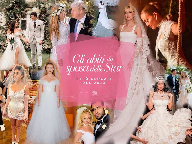 In questa immagine le foto di tutti gli abiti da sposa vip 2022 più cercati