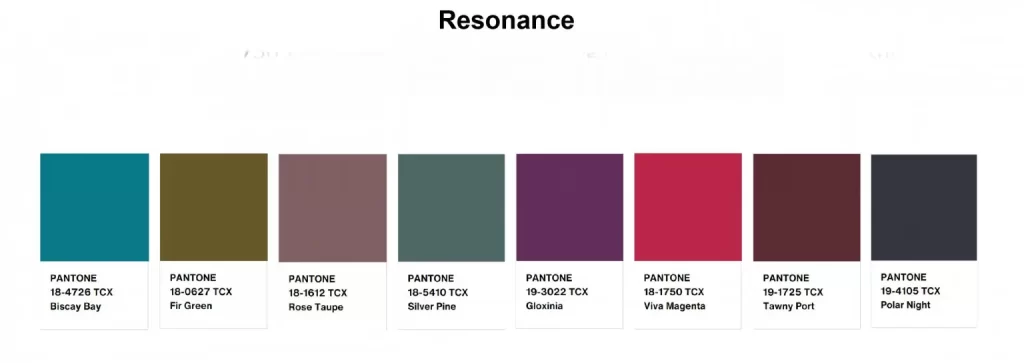 In questa immagina la palette Resonance abbinata al Viva Magenta