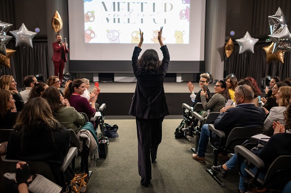 In questa foto Roberta Torresan presenta il Meet Up 2022.