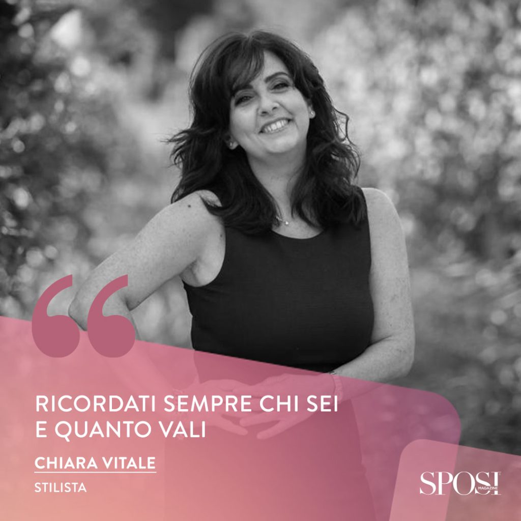 In questa foto la stilista Chiara Vitale, direttrice creativa del brand di abiti da sposa che porta il suo nome