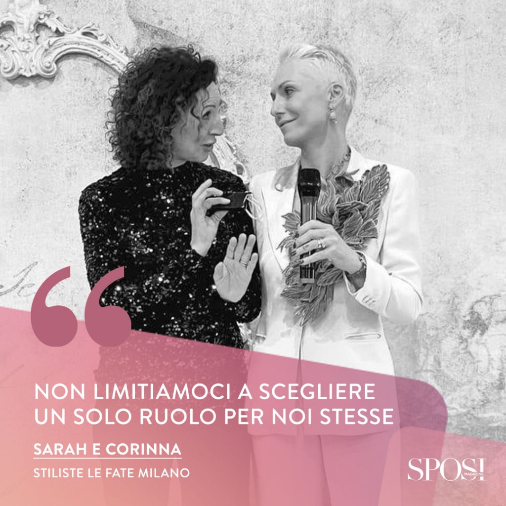 In questa foto le stiliste e sorelle Sarah e Corinna, designer e fondatrici del brand Le Fate Milano