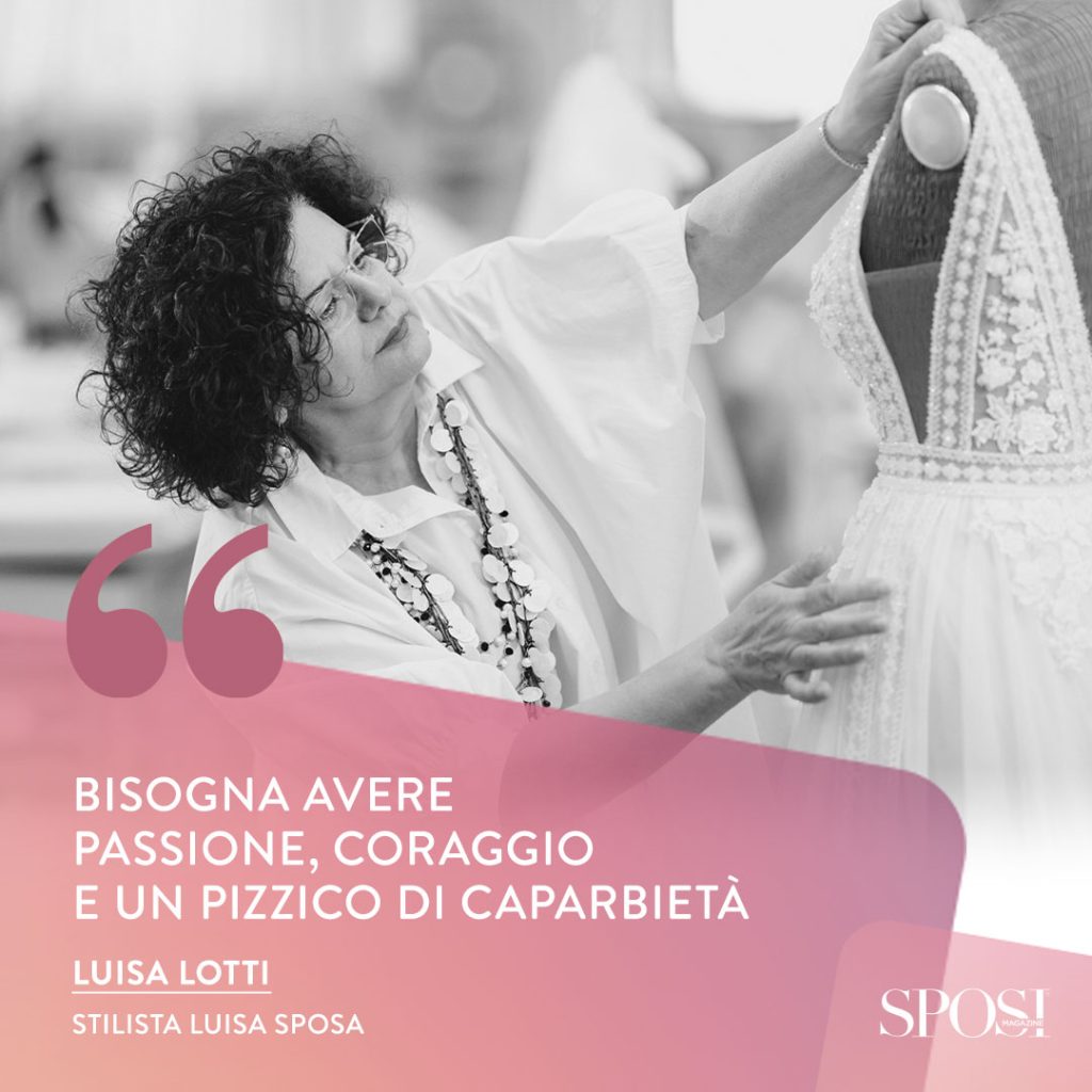 In questa foto la stilista Luisa Lotti, direttrice creativa del brand di abiti da sposa Luisa Sposa