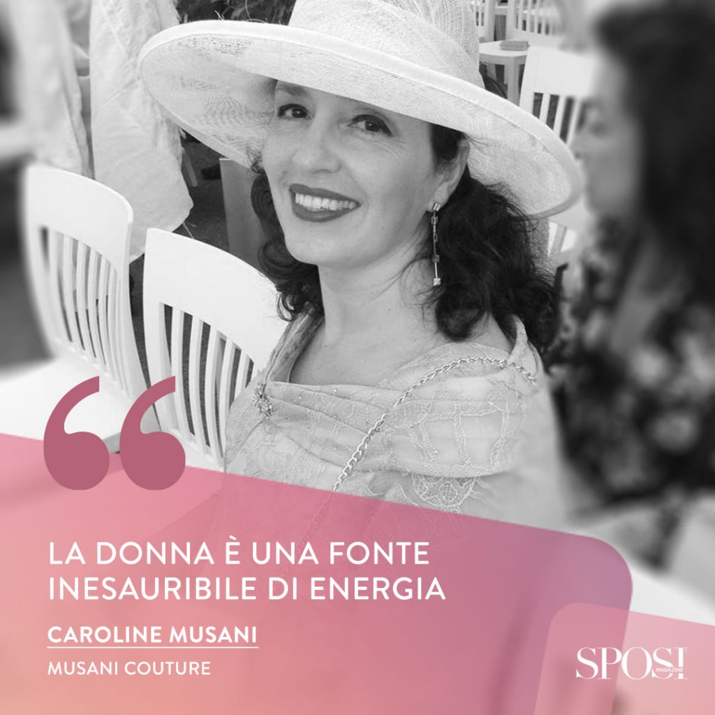 In questa foto la Caroline Musani, moglie del founder di Musani Couture