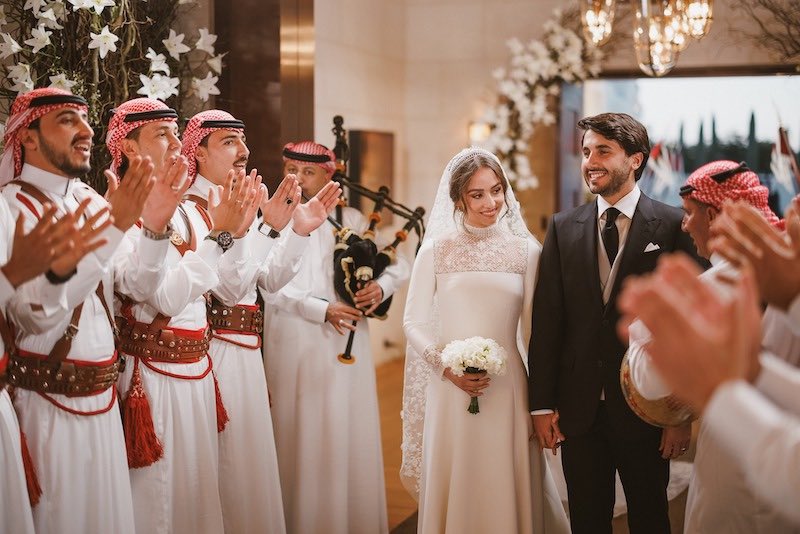 In questa foto l'ingrasso al ricevimento della principessa Iman di Giordania con il neo marito 