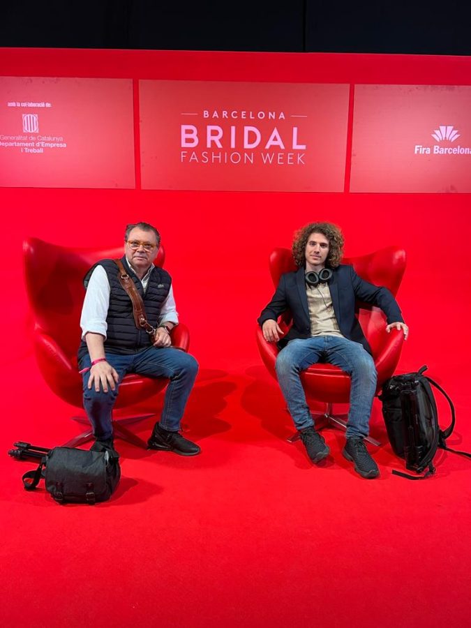 In questa immagine Michele e Giuliano Dell'Utri alla Barcelona Bridal Fashion Week