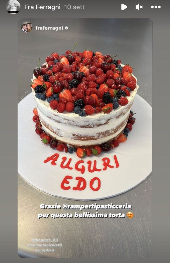 In questa foto la torta realizzata per il compleanno di Edoardo, figlio di Francesca Ferragni e Ricky Nicoletti
