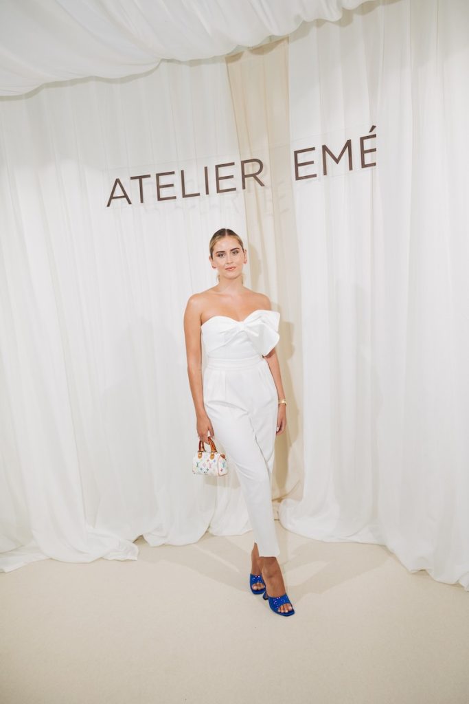 In questa foto Valentina Ferragni durante la sfilata di Atelier Emé 2024