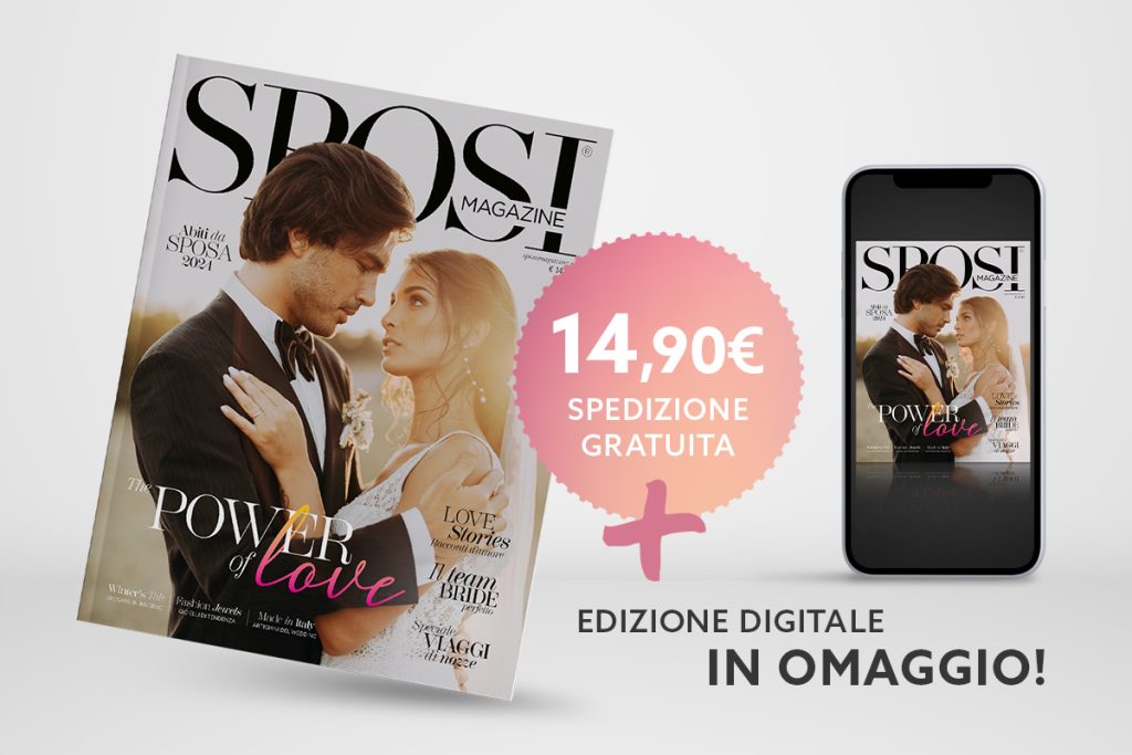 In questa immagine la rivista Sposi Magazine in vendita al prezzo di euro 14,90. Spese di spedizione sono include e l'edizione digitale è in omaggio