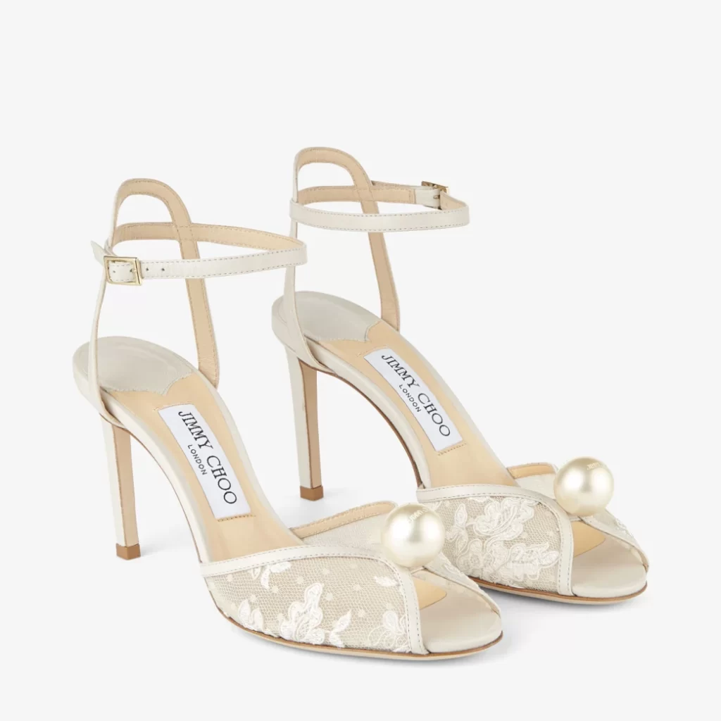 scarpe da sposa di pizzo jimmy choo