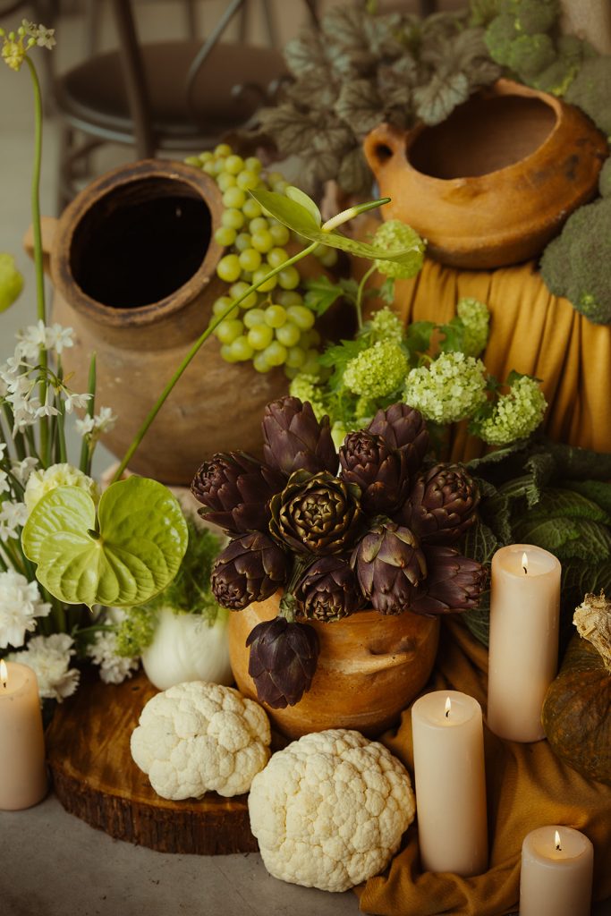In questa foto i dettagli botanici delle nozze di Giulia e Fabrizio con Federica Iovane e The Flower Company.