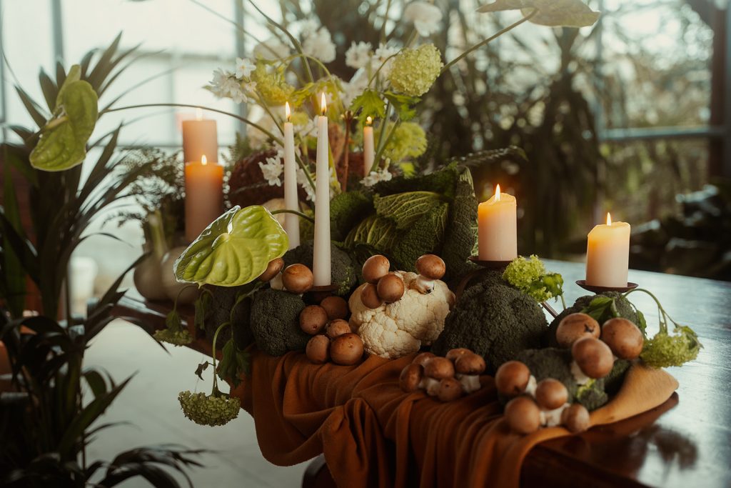 In questa foto i dettagli botanici delle nozze di Giulia e Fabrizio con Federica Iovane e The Flower Company.