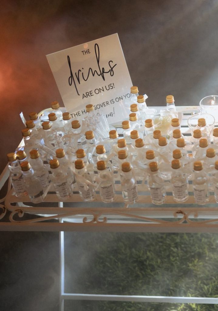 In questa foto, i cocktail personalizzati di un matrimonio