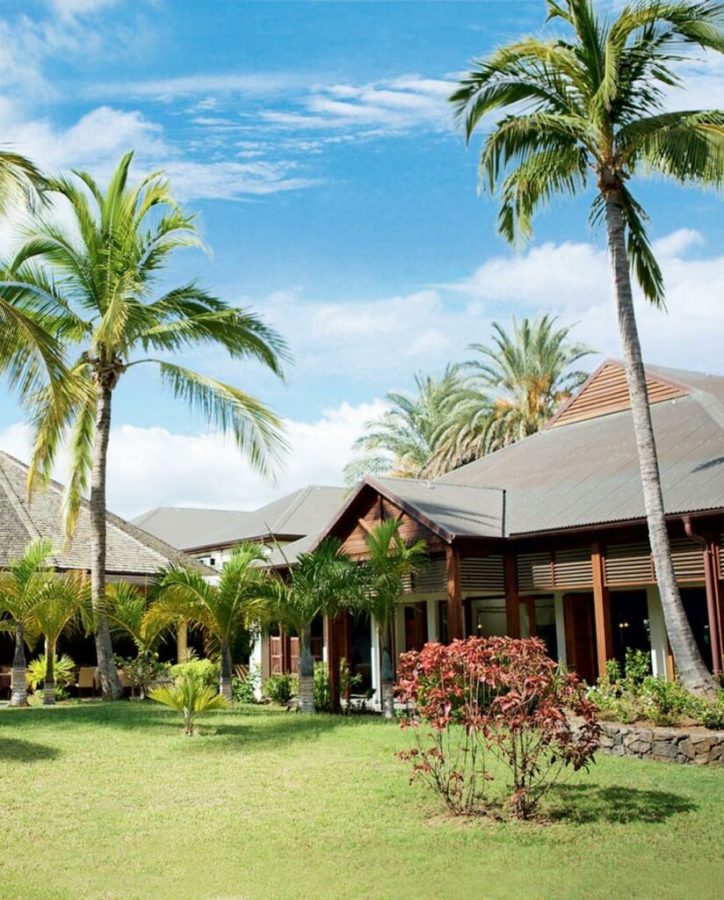 In questa foto il giardino di un hotel di lusso a La Réunion, nell'Oceano Indiano