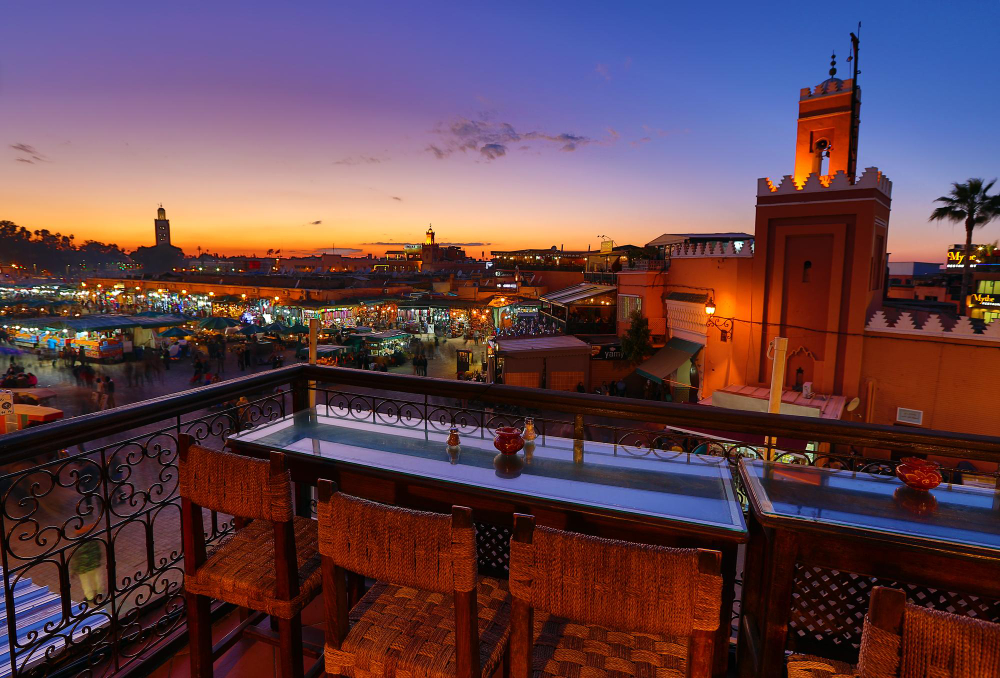 In questa foto un'immagine panoramica di Marrakech, location dove andare in viaggio di nozze