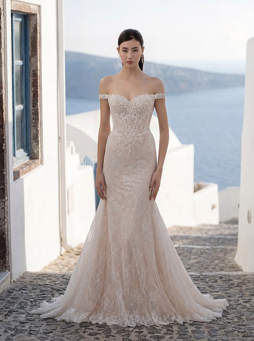 Morilee New York 2027 abito sirena pizzo
