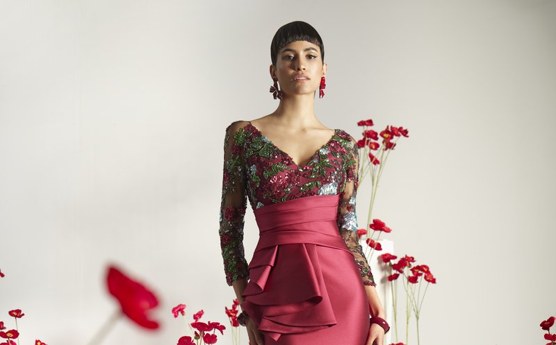 Manu García peplum rosso