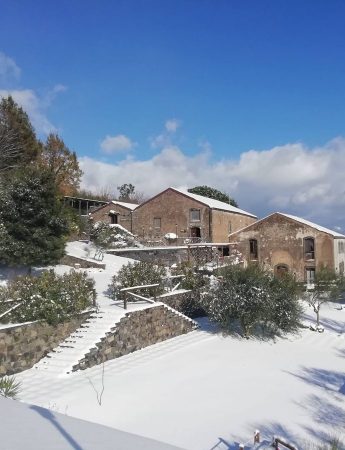 L'agriturismo La Pietra Antica O' Munti innevato