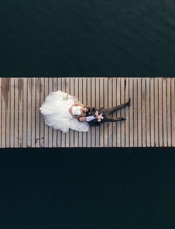 Sposi fotografati dall'alto