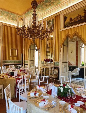 In questa foto un allestimento di un matrimonio a Palazzo Artale Tumminello a Palermo