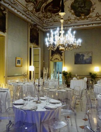 In questa foto l'allestimento di un matrimonio a Palazzo Fatta a Palermo