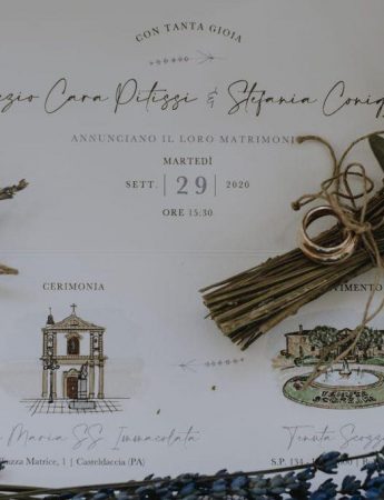 Partecipazioni di nozze e lavanda