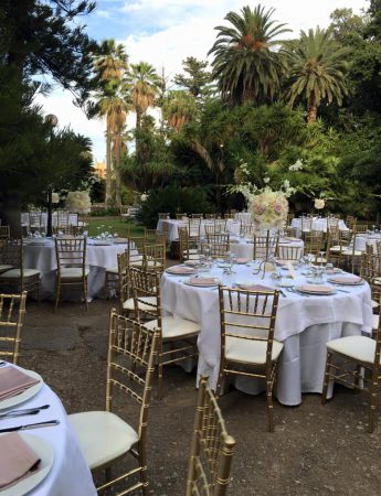 In questa foto l'allestimento di nozze a Villa Tasca a Palermo